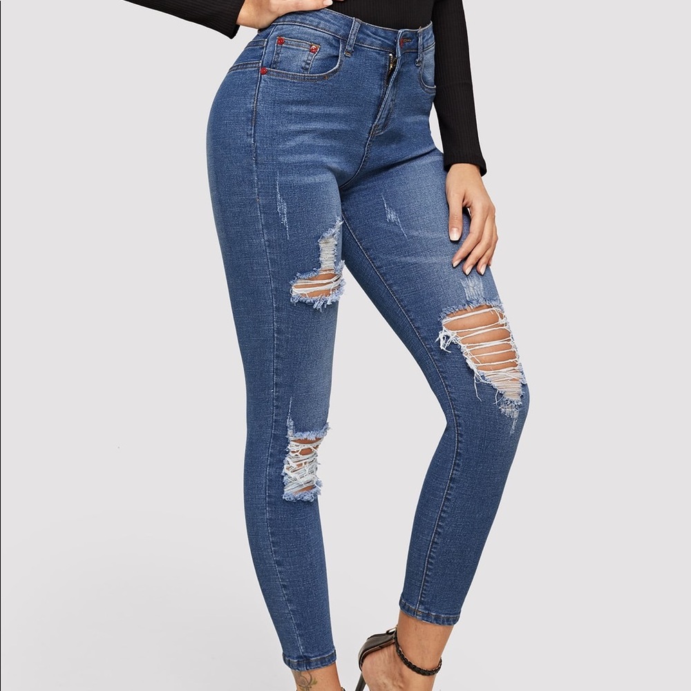 ♡ distressed high waisted skinny jeans ♡ - Picture 8 of 8